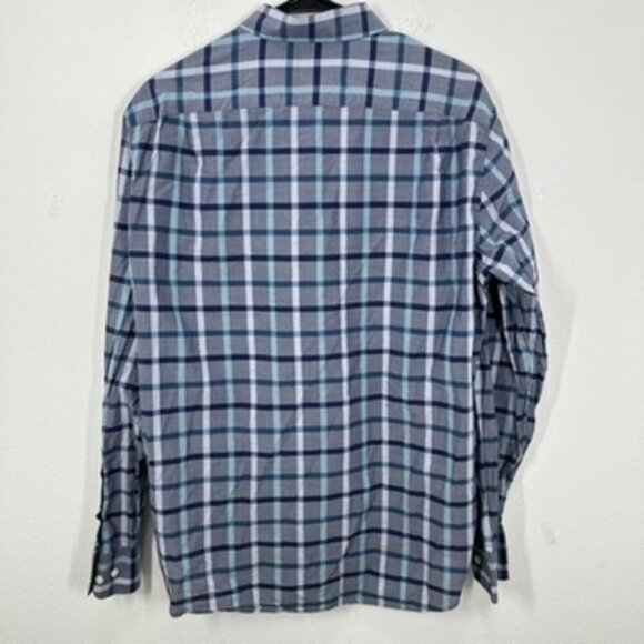 Bonobos Men's Size Large Slim Fit Blue Black Checkered Long Sleeve Button Down - Picture 8 of 8